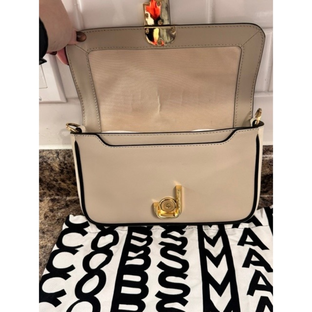 Marc Jacobs J Marc Cross/Shoulder Bag Black Cream Colorblock Leather - Picture 11 of 16